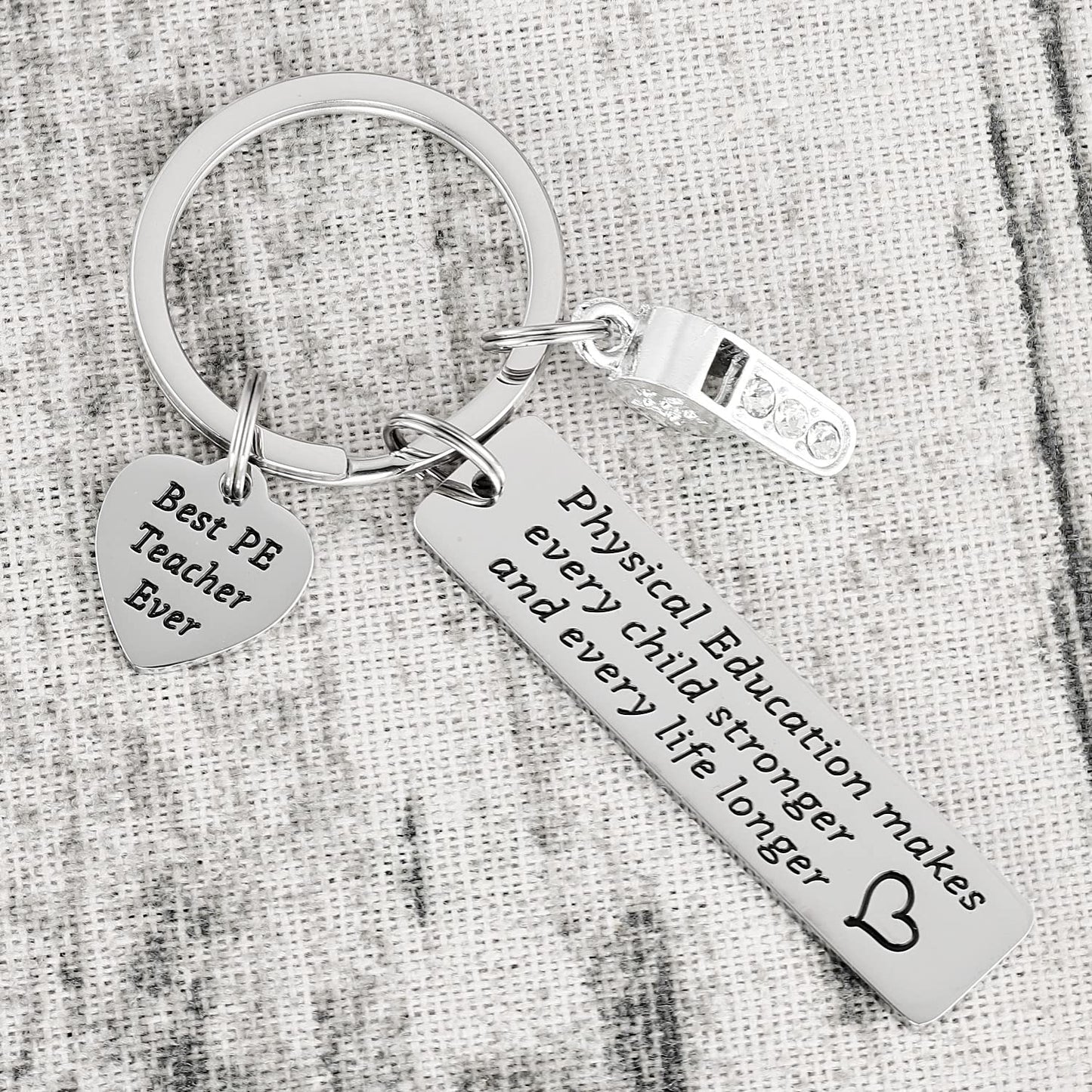 Ahaeth PE Teacher Gifts Keychain for Men and Women - Physical Education Professor Retirement Jewelry from Student - Gym Keychain