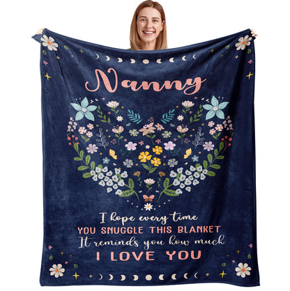 Julazy Nanny Gifts for Grandma Blanket 50"X60", Birthday Gifts for Nanny Women, Nannie Gift from Grandchildren, Best Nanny Ever Gift Idea