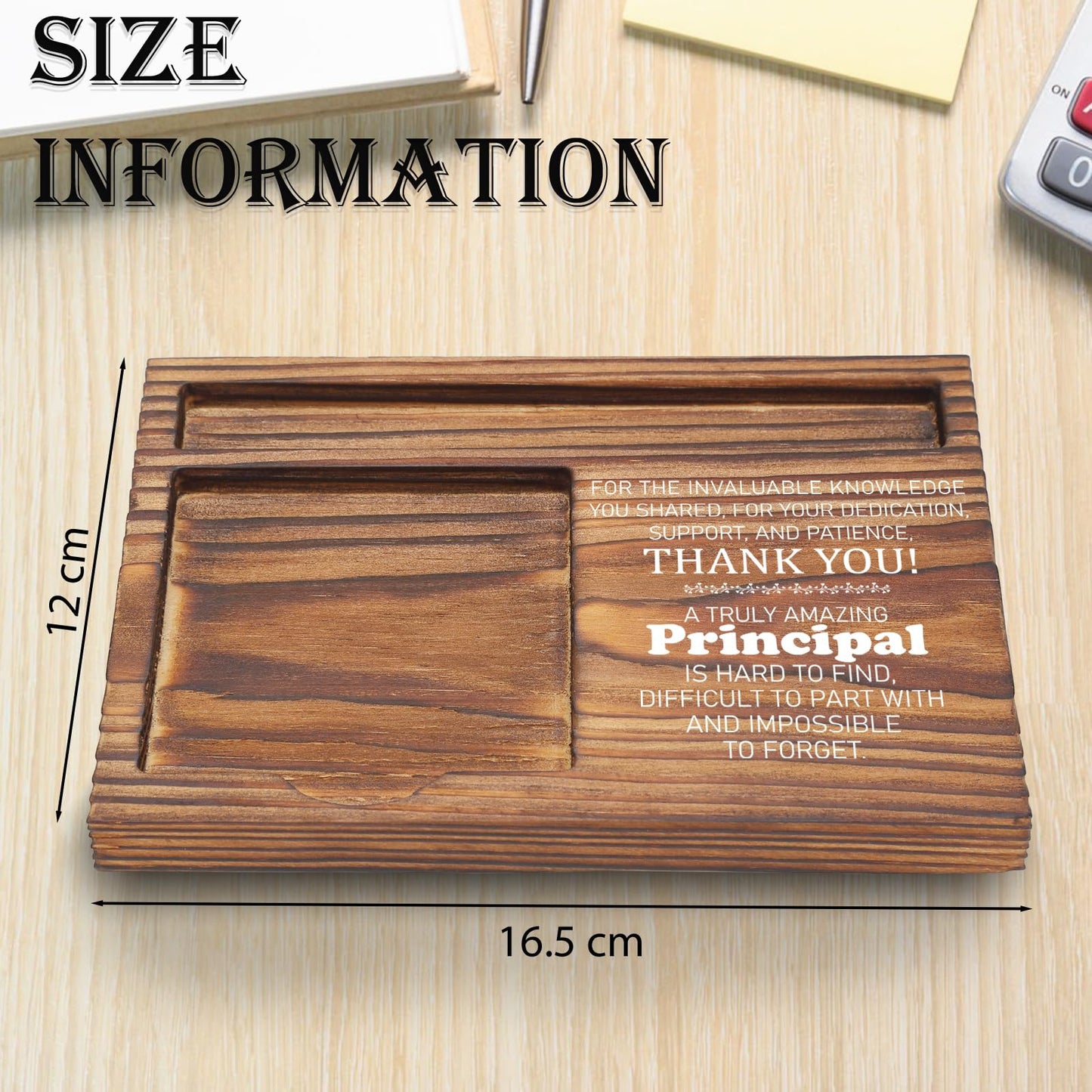 Principal Appreciation Sticky Note Holder, Thank You Gift for School Educational Leaders, Desk Organizer for Office Self-Stick Note Pad Holders TZP80