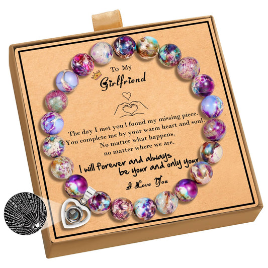Natural Stone Bracelet for Girls Women, Mothers Day Gifts for Mom/Bonus Mom/Mother in Law/New Mom/Nana/Gigi, Birthday Gifts for Daughter/Sister/Best Friend/Wife/Girlfriend