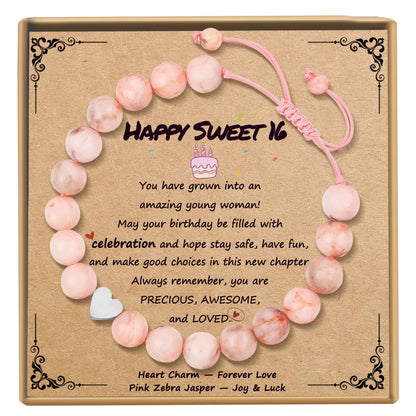 Sereney Birthday Gifts for Girls, Beaded Bracelets as 1/2 1 2 3 4 5 6 7 8 9 10 11 12 13 14 15 16 Year Old Birthday Gift, Adjustable Cross/Pearl Bracelet as Happy Birthday Gifts for Daughter
