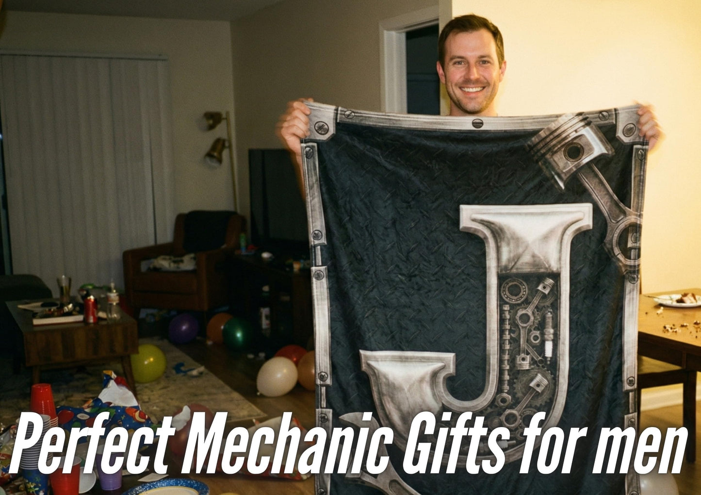 Huglanket Mechanic Blanket, Mechanic Gifts for Men, 300gsm Flannel Throw Blankets, 50"x 65"-J