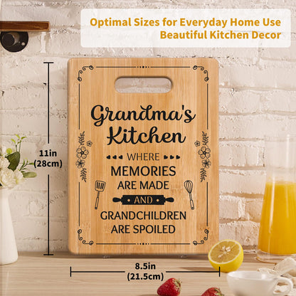 Grandma Gifts, Grandma Birthday Gifts, Unique Grandma's Cutting Board, Best Mothers Day Christmas Gift for Grandmother Nana from Granddaughter Grandson