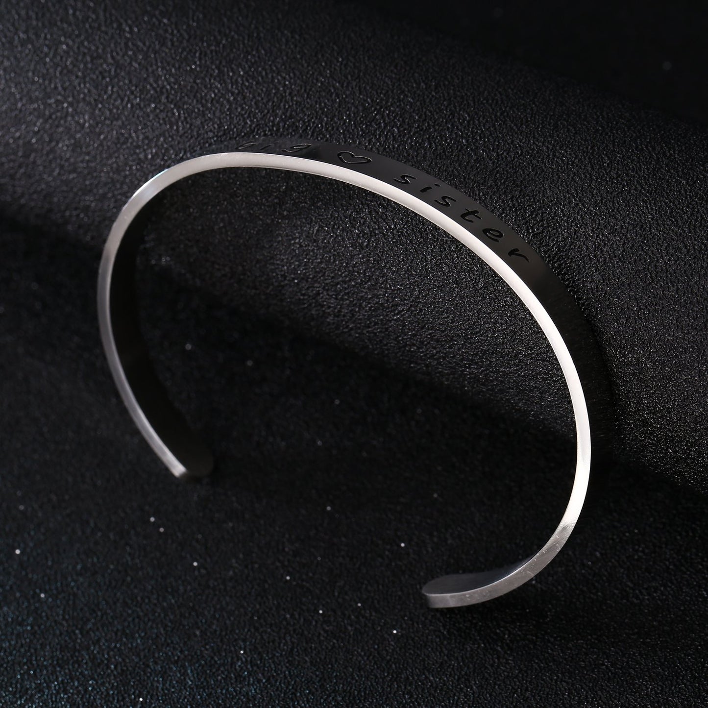 BESPMOSP Big Sis Middle Sis Little Sis Sister Cuff Bangle Bracelet Family Friend Gift for Women