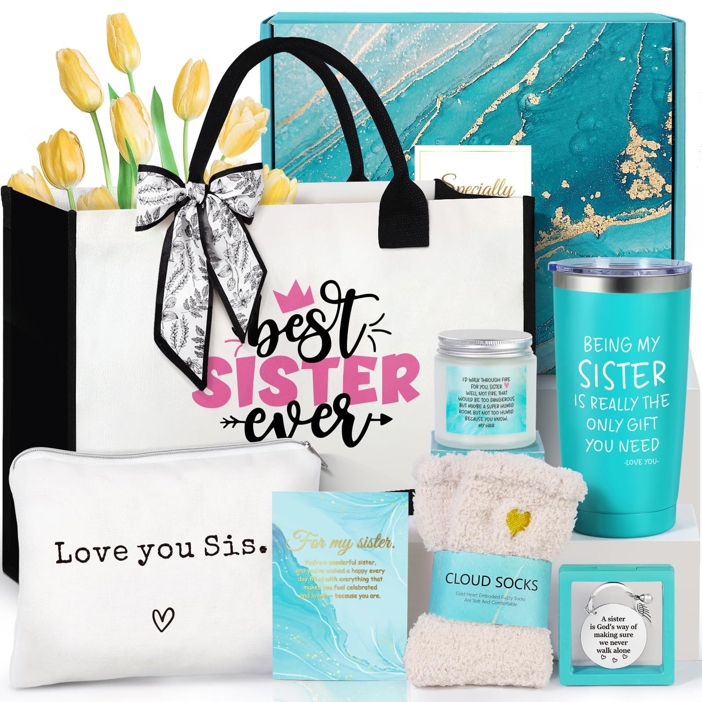 Suhctuptx Sisters Gifts from Sister, Birthday Gift Christmas Gifts Best Ever Gift Basket Cool Ideas for Sis Adult in Law