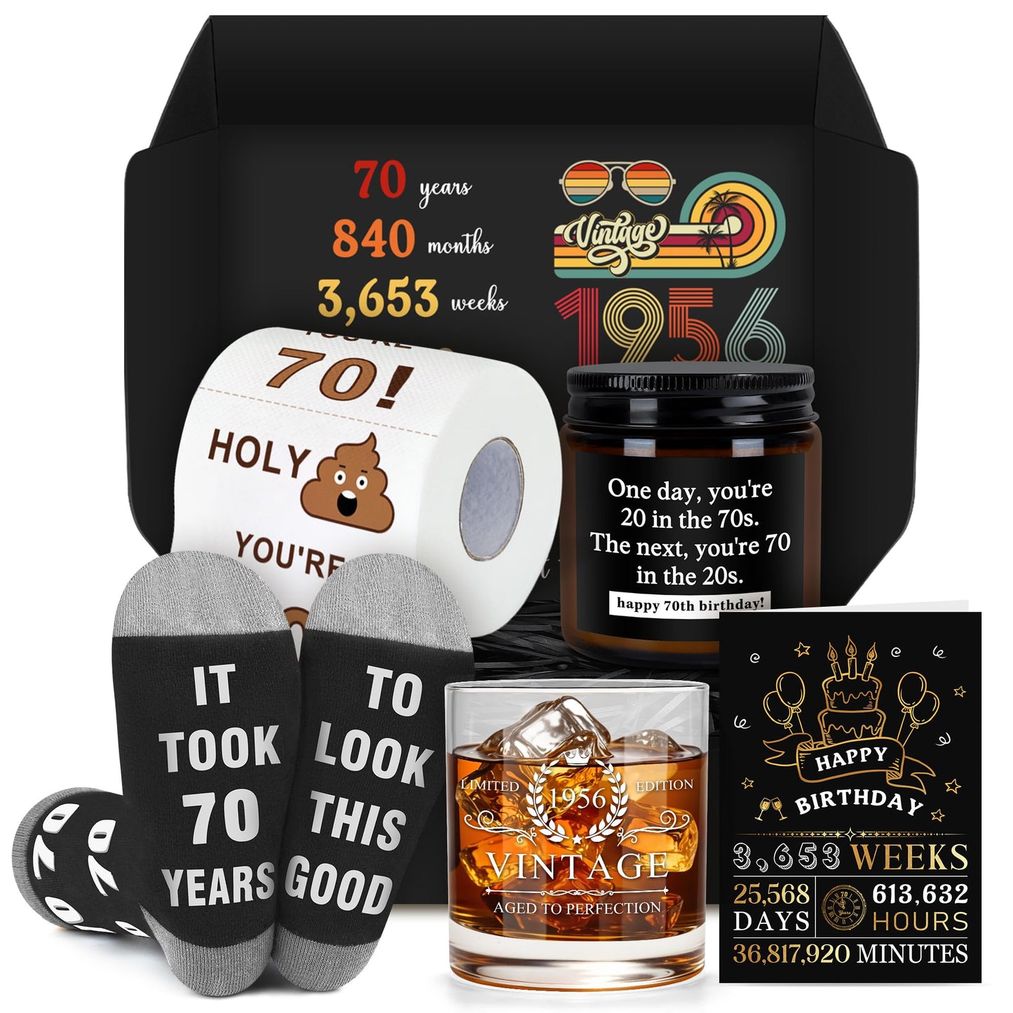 70th Birthday Gifts for Men Meaningful 70 Year Old Birthday Gifts for Men Unique 1956 Gift Ideas for 70 Year Old Man Funny Gift Set for Man Over 70 Fabulous Happy 70th Bday Decorations for Him Dad