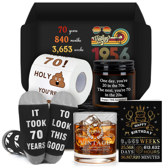 70th Birthday Gifts for Men Meaningful 70 Year Old Birthday Gifts for Men Unique 1956 Gift Ideas for 70 Year Old Man Funny Gift Set for Man Over 70 Fabulous Happy 70th Bday Decorations for Him Dad