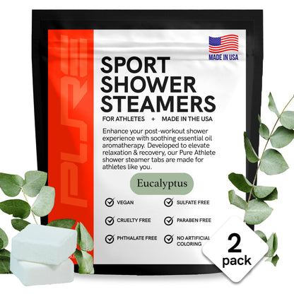 Sport Shower Steamers - USA Made with Natural Eucalyptus Essential Oil, Aromatherapy, Stress and Sinus Relief, Muscle Recovery for Athletes, Best Birthday Presents and Father’s Day Gifts for Runners