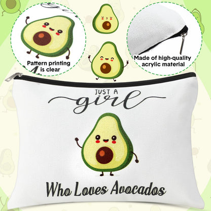 6 Pcs Funny Gift Baskets for Women Girls Pickle Avocado Socks with Vegetable Animals Makeup Bag Insulated Tumbler Keychain Greeting Card Pen for Christmas Birthday Party(Avocados)