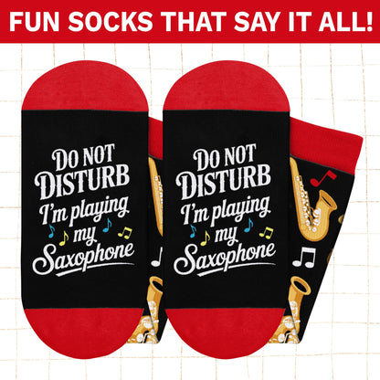 ZAGKOO Gifts for Guitar Players Rock And Roll Music Lovers Saxophone Trombone - Funny Socks for Men Women - Fathers Day Ideas