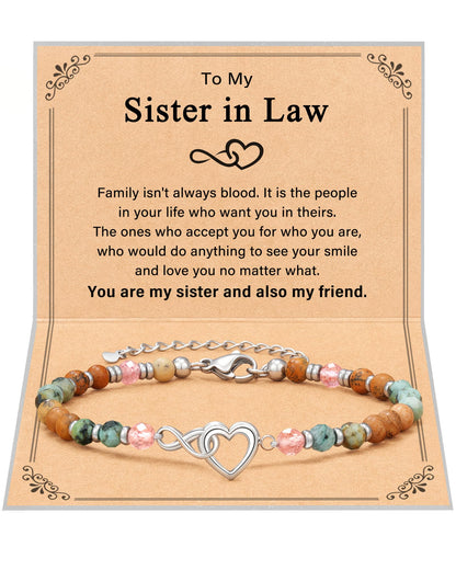 Shonyin Everlasting Heart Bracelet for Women Mother Daughter Girlfriend Sister In Law Gifts with Meaningful Card Valentines Birthday Christmas