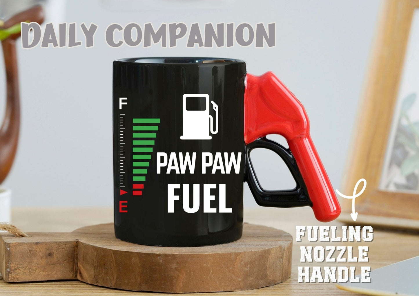 Onebttl Paw Paw Gifts, Pawpaw Fuel Color Changing Coffee Mug with Fueling Nozzle Handle, Gifts for Grandpa, 13.5oz/400ml Funny Ceramic Mug for Christmas, Father's Day