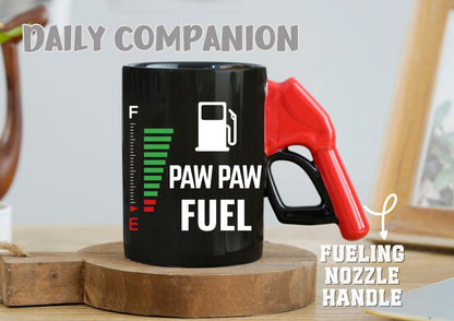 Onebttl Paw Paw Gifts, Pawpaw Fuel Color Changing Coffee Mug with Fueling Nozzle Handle, Gifts for Grandpa, 13.5oz/400ml Funny Ceramic Mug for Christmas, Father's Day