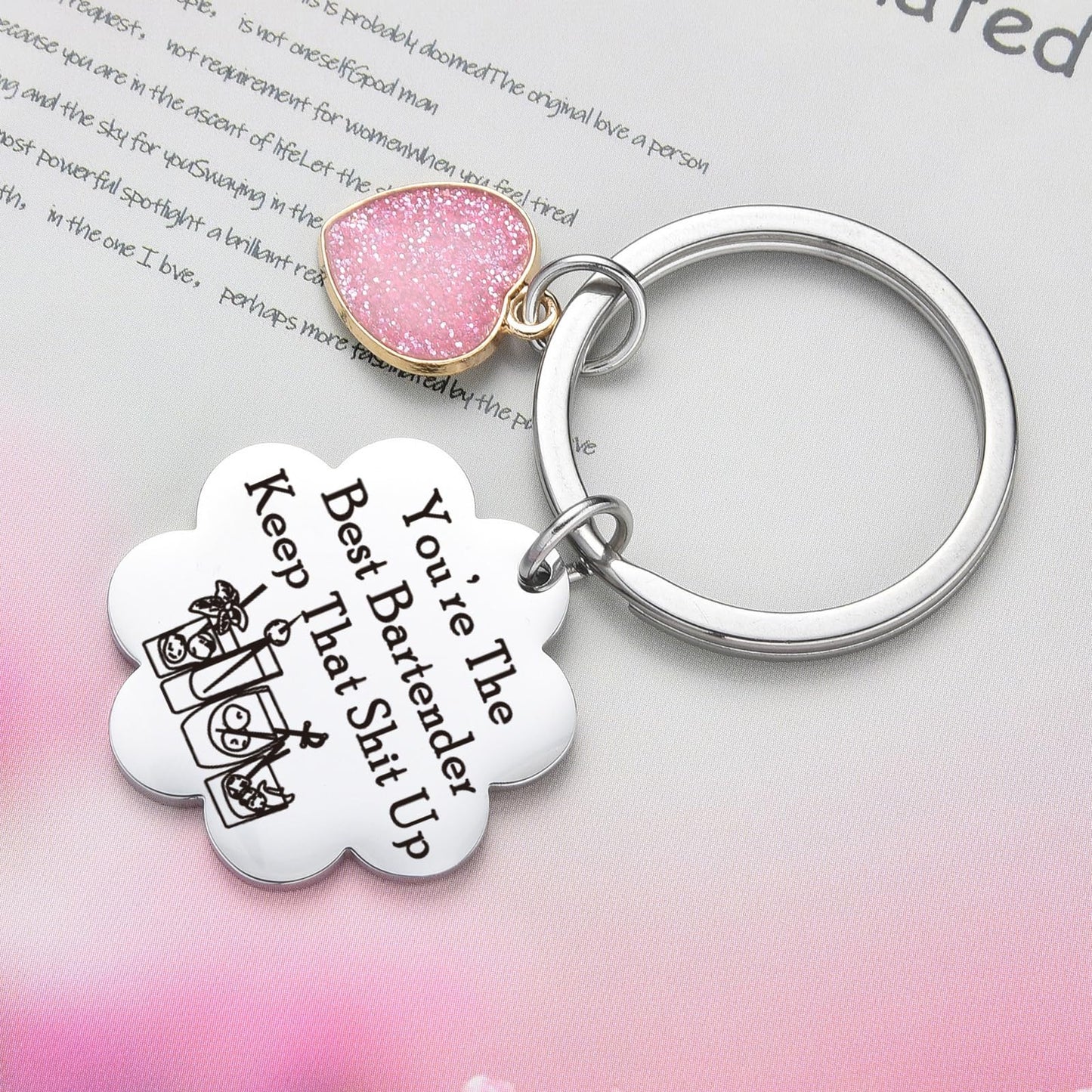 Barmaid Keyring Mixologist Jewelry BFF Gifts Bartender Moving Keychain