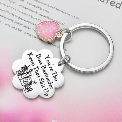 Barmaid Keyring Mixologist Jewelry BFF Gifts Bartender Moving Keychain