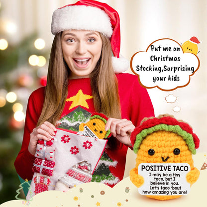 TuSuQing Graduation Gifts for Teens Boys Girls Kids Teacher Positive Crochet Taco Animals Women Birthday Gifts Friends Sister Relaxation Self Care Get Well