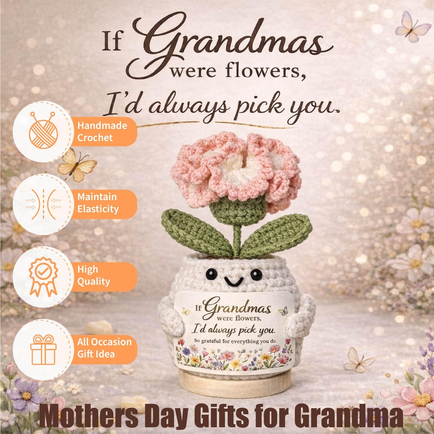 Grandma Gifts, Grandmas Birthday Gifts from Grandkids, Unique Best Grandmas Ever Birthday Gifts Basket, Great Grandma Christmas gift, Mothers Day Christmas gift for Grandmother