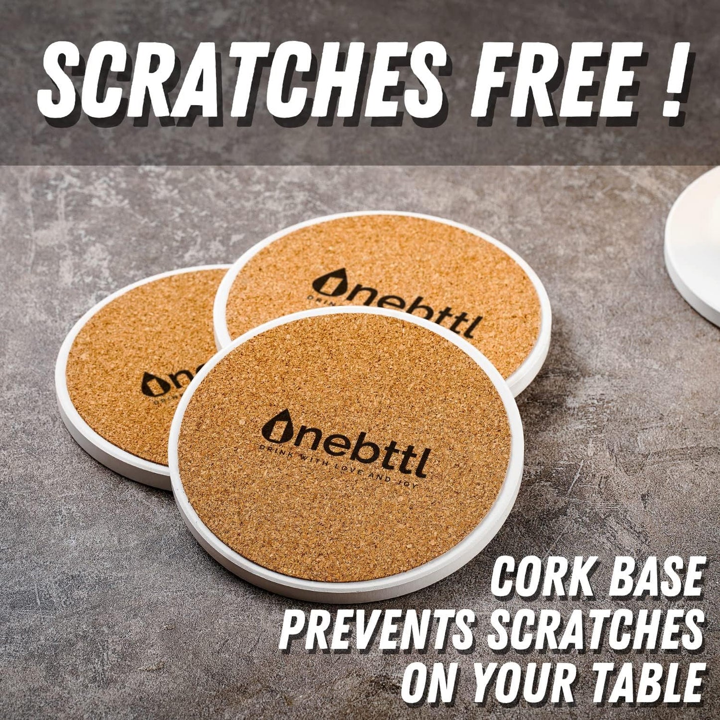 Onebttl North Carolina Gifts Coaster Souvenir, Travel Homesick Gifts, Home Decor for Women, Moving, Housewarming, Set of 6, Ceramic, Absorbent with Cork Base
