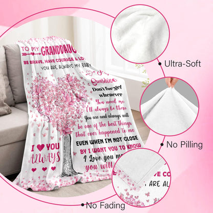 BAOERN Granddaughter Gifts from Grandma Grandpa - Granddaughters Birthday Gifts - Gift for Teen Girls & Kids - Christmas Graduation Present for Granddaughter - to My Granddaughters Blanket 50"x60"