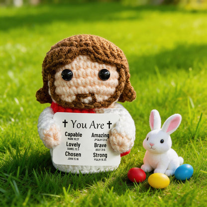 Positive Crochet Jesus, Emotional Support Christian Gifts for Women Teens, Religious Gifts for Women Men, Stocking Stuffers for Women