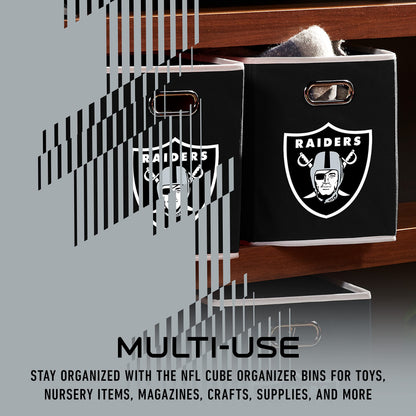 Franklin Sports NFL Storage Bins - Collapsible Cube Container + Basket - NFL Office, Bedroom + Living Room - 11"x11"