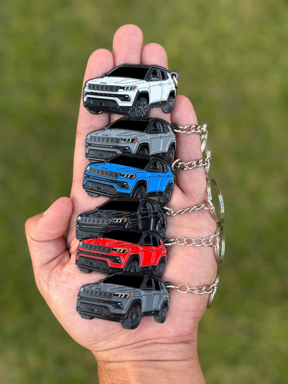 Jeep Compass Metal Keychain – Officially Licensed Jeep Accessories for Women Men Key Chain Cool Fob Gift