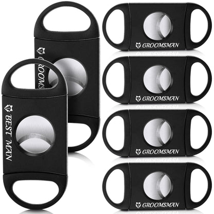 Lasnten 6 Pcs Groomsmen Wedding Gift for Best Man Groomsman, Stainless Steel Cutter for Best Groomsmen Gift Wedding Favors(5 Groomsman and 1 Best Man)