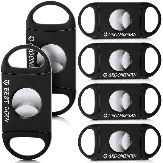 Lasnten 6 Pcs Groomsmen Wedding Gift for Best Man Groomsman, Stainless Steel Cutter for Best Groomsmen Gift Wedding Favors(5 Groomsman and 1 Best Man)