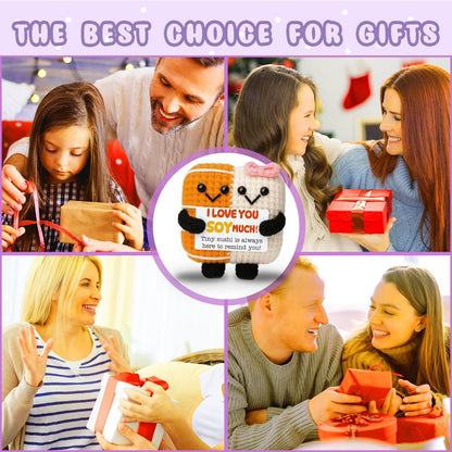 Mini Funny Handmade Crochet Sushi, Positive Emotional Support Sushi Gifts for Women Men Coworker