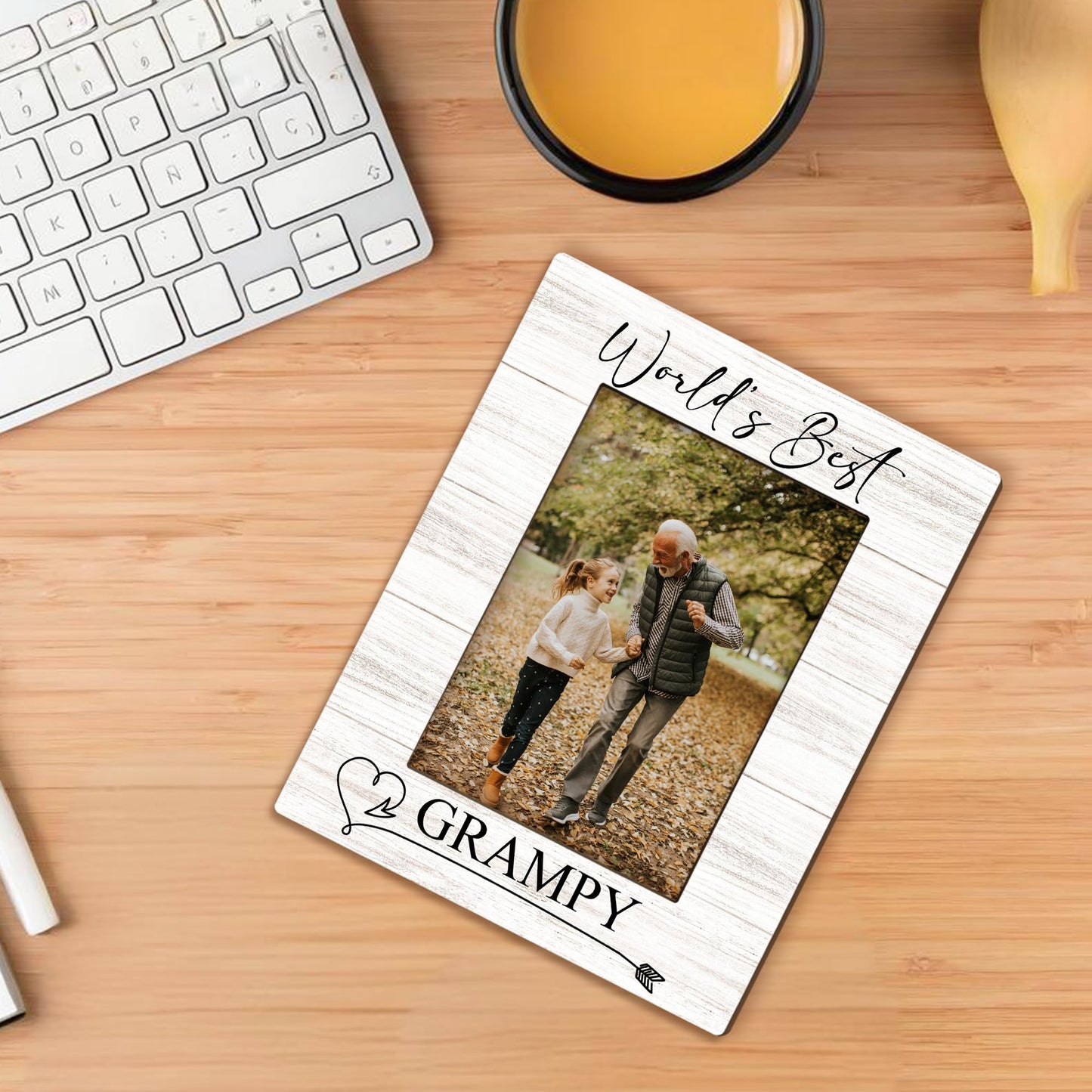 Fathers Day Grampy Picture Frames - Grandpa Photo Frame, GrampyGrandpa Gifts for Father's Day Birthday from Grandkids Grandchildren, World's Best Grampy Picture Photo Frames for Home Bedroom Decor, 5x7