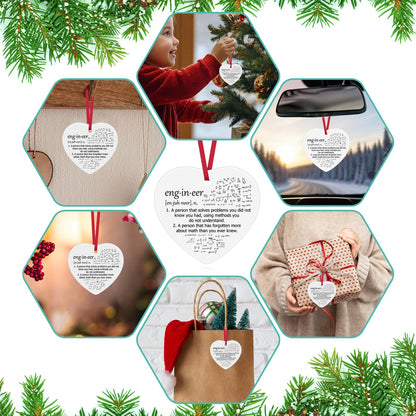 Engineer Gifts for Women Men Engineer Gifts Christmas Ornaments Engineer Student Birthday Gift Inspirational Gifts for Mechanical Ceramic Ornament Engineer Engineering School Graduation Gifts