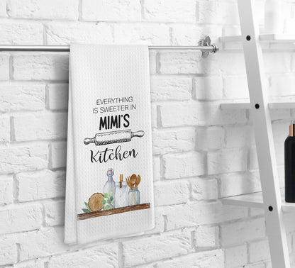 Mimi's Kitchen Towels and Dishcloths, Mimi Gifts Gift for Grandma from Grandkids, Mimi Gifts for Mothers Day Christmas Birthday, Mimi Drying Cloth Hand Towels Tea Towels for Kitchen, 16×24 Inches