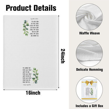 Inspirational Kitchen Hand Towel, Hostess Gift for Women, Christian Quote Waffle Weave Towel, Faith Decor Accent for Kitchen or Bathroom