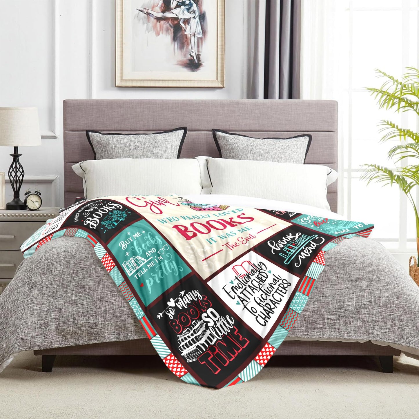 Book Lovers Gifts for Women, Bookish Gifts for Book Lovers Women, Book Lovers Gift Ideas Throw Blanket 60"x50", Reading Gifts for Readers/Librarian/Book Nerd/Bookworm, Book Club Gifts for Woman