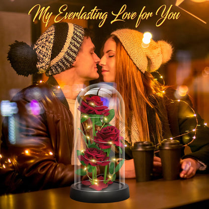 Glass Rose Mothers Day Flower Gifts for Mom from Daughter Son, Birthday Gifts for Women Mom Wife Girlfriend, Handmade Glass Roses Flowers Womens Gifts for, Anniversary, Womens Day, Mothers Day