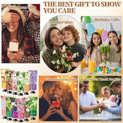 ANKOOY 12 Pack Hand Cream for Dry Cracked Hands,Mothers Day Gifts,Teacher Appreciation Gifts,Nurse Appreciation Gifts,Natural Hand Lotion Travel Size,Mini Lotion Thank you Gifts for Nurse Teacher