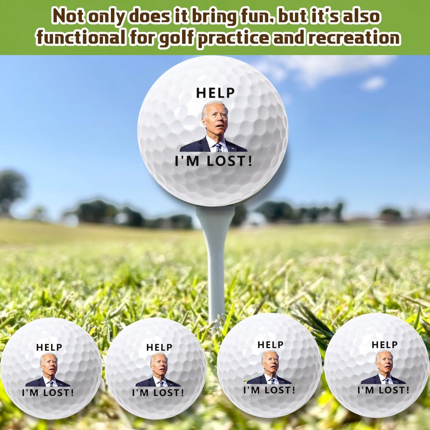 4 Pcs Funny Golf Balls for Birthday, Father’s Day Christmas Novelty Golfer Gift for Dad Coworkers Golfers Golf Lovers
