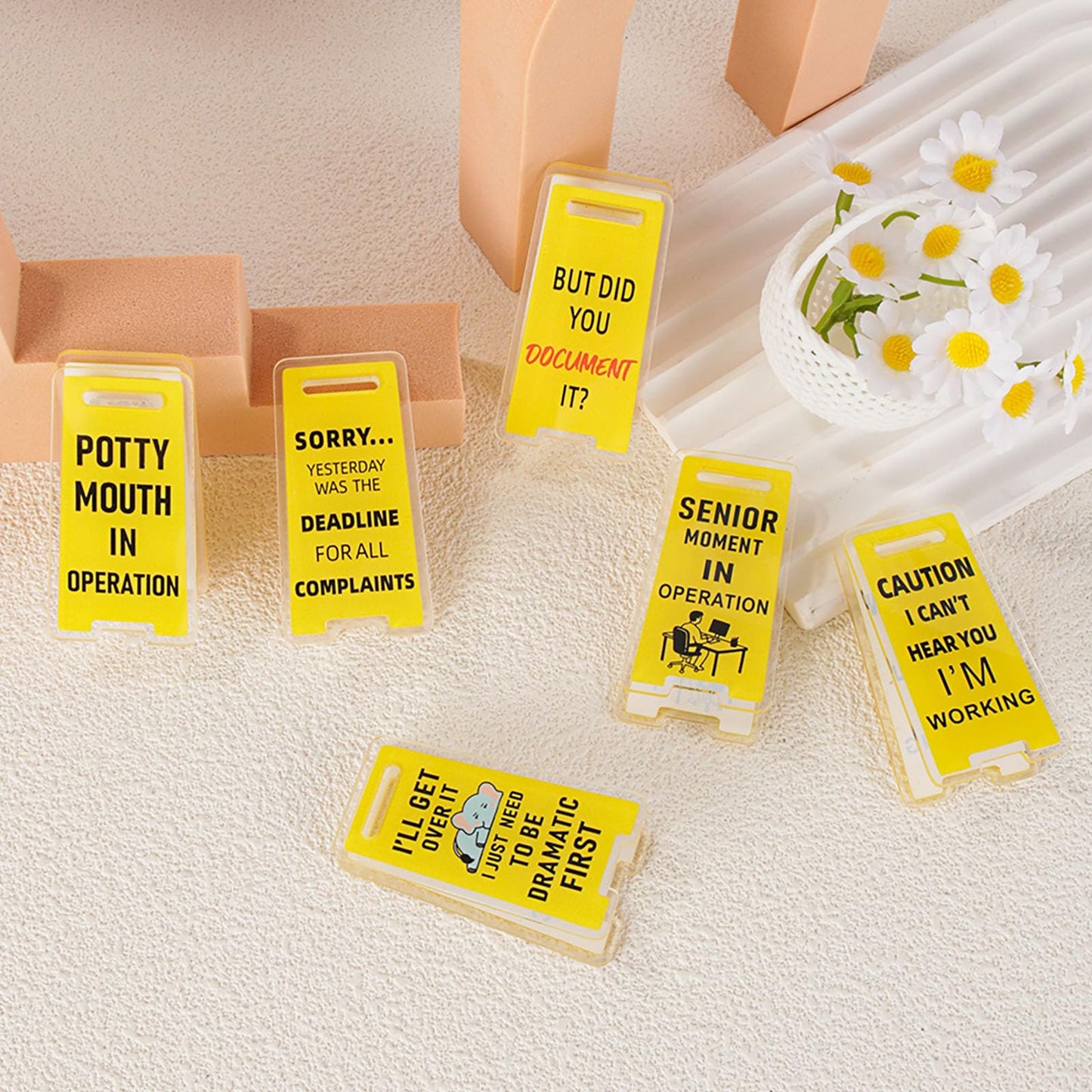 Funny Office Gifts Humorous Sticky Note Holders-6 Pack Note Clips with Hilarious Messages Perfect for Office Desks, Coworker Gifts, Work Accessories