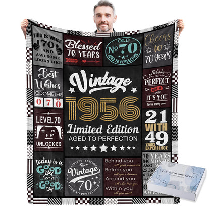 70th Birthday Gifts for Men, 70 Year Old Birthay Blanket Gifts for Men 70th Birthday Gift Ideas