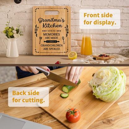 Grandma Gifts, Grandma Birthday Gifts, Unique Grandma's Cutting Board, Best Mothers Day Christmas Gift for Grandmother Nana from Granddaughter Grandson