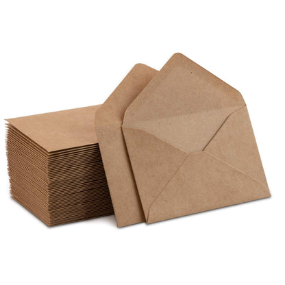 Mini Kraft Envelopes 60 Pack (4’’ x 2.7") – Small Gift Card & Cash Envelopes for Notes, Invitations, Party Favors, Weddings & Holidays