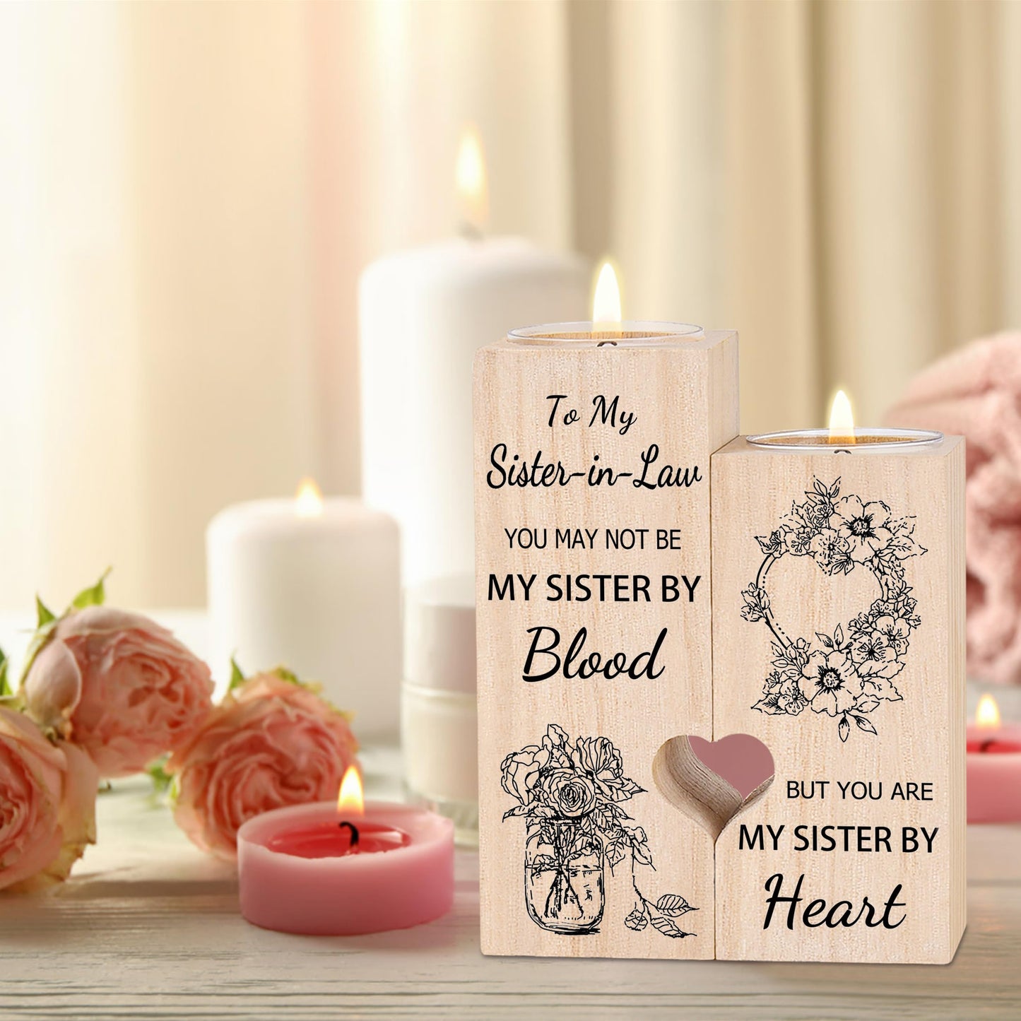 Sister in Law Gifts, Candlestick - Gifts for Sister in Law Birthday Christmas Mother's Day Wedding Gifts