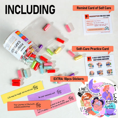 HIONXMGA Positive Messages in a Bottle (60+ Positive Affirmations), Self Care Gifts for Women Men, Daily Positivity Self Care Kit with Pre-Written Inspirational Messages for Relaxation Mindful Calm