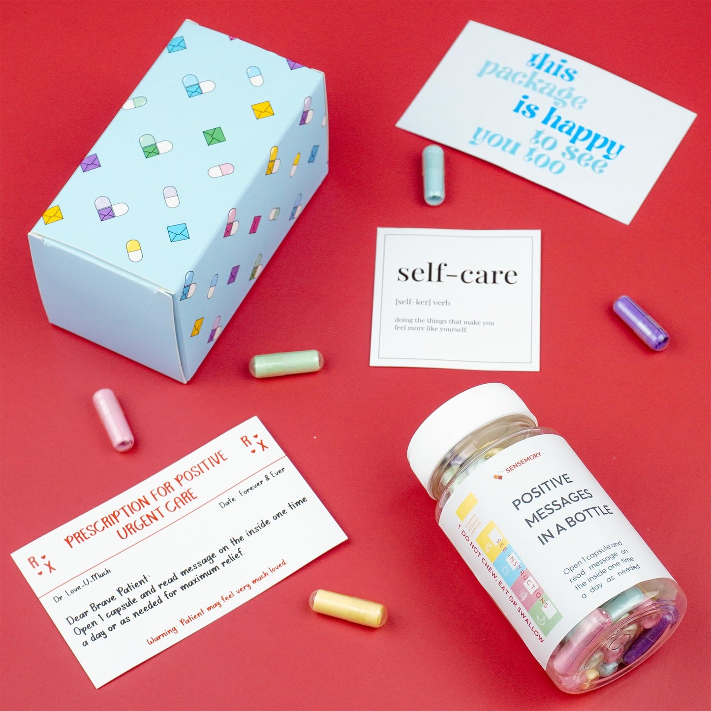 Sensemory 60 Pcs Positive Affirmation Cards Jar, Funny Emotional Support Gift for Teen Girls, Gifts for People with Depression, Motivational Encouragement Inpirational Gifts for Women