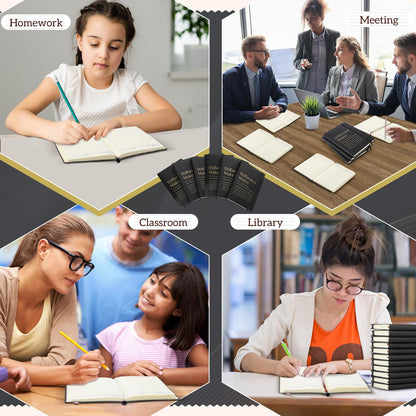 Chiisong 24 Pcs Employee Appreciation Gifts A6 Small Leather Journals Bulk Inspirational Different Maker Notebook Thank You Gift for Women Leadership Coworker Team Staff Christmas (Black)