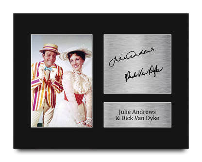 HWC Trading Julie Andrews & Dick Van Dyke Mary Poppins Gifts Printed Signed Autograph Picture for Movie Memorabilia Fans - US Letter Size