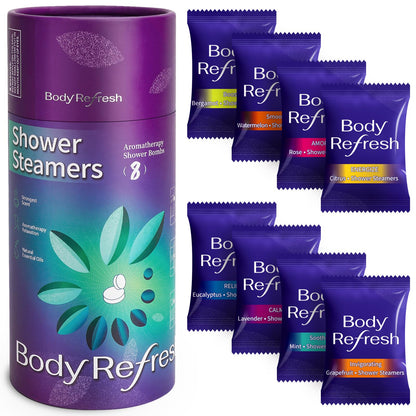 Shower Steamers Aromatherapy 8 Pack - Birthday Gifts for Women,Men, Mom, Fathers Day Gift for Dad, Shower Bombs with Essential Oils for Stress Relief, Self Care, Relaxation, Travel Essentials
