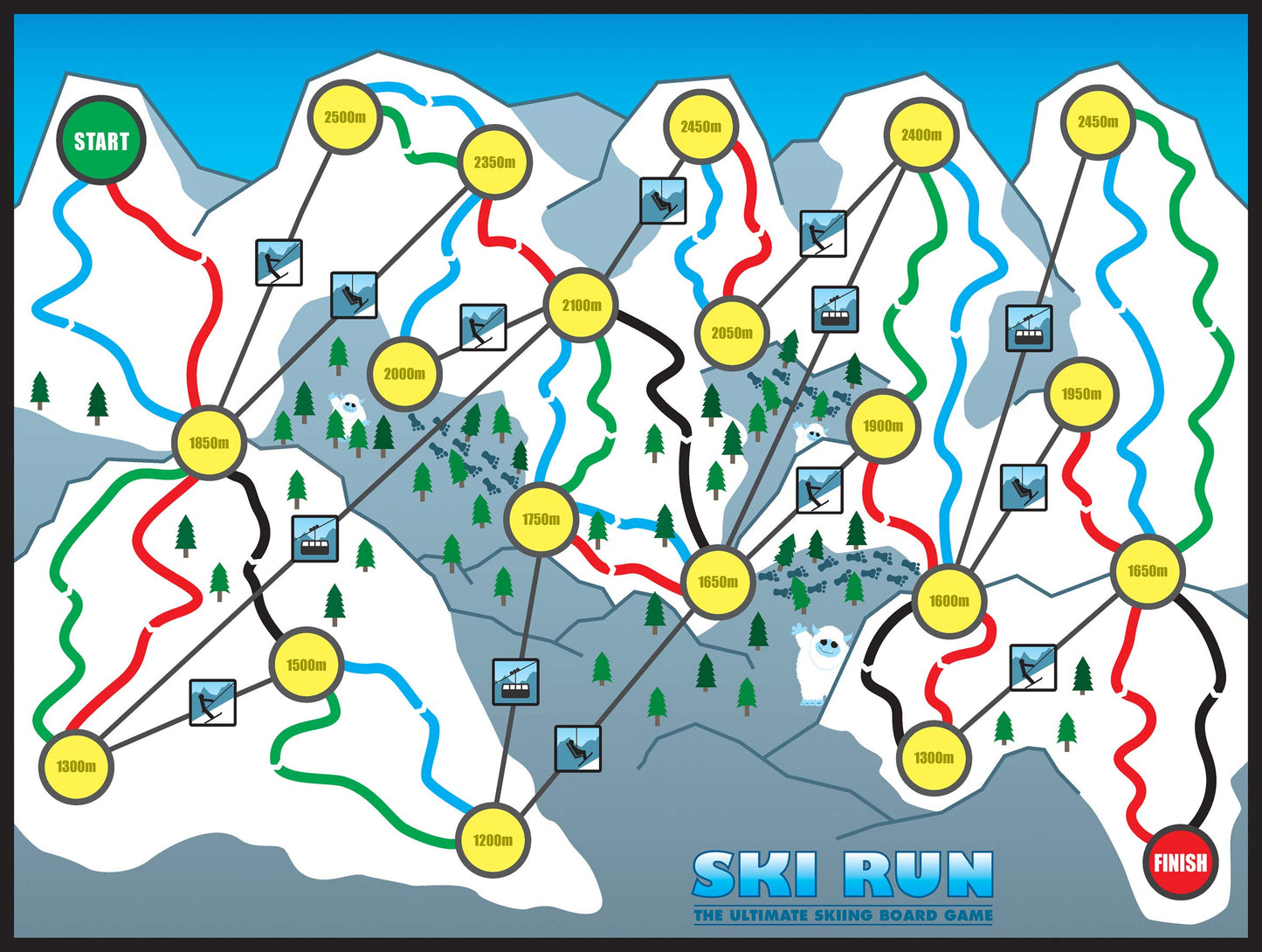 Wild Card Games SKI Run - The Ultimate Skiing Family Board Game for Both Kids, Teens and Adults. Top Apres Ski Gift-Present