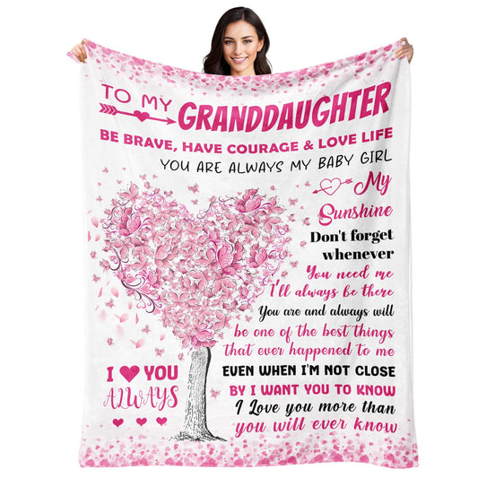 BAOERN Granddaughter Gifts from Grandma Grandpa - Granddaughters Birthday Gifts - Gift for Teen Girls & Kids - Christmas Graduation Present for Granddaughter - to My Granddaughters Blanket 50"x60"