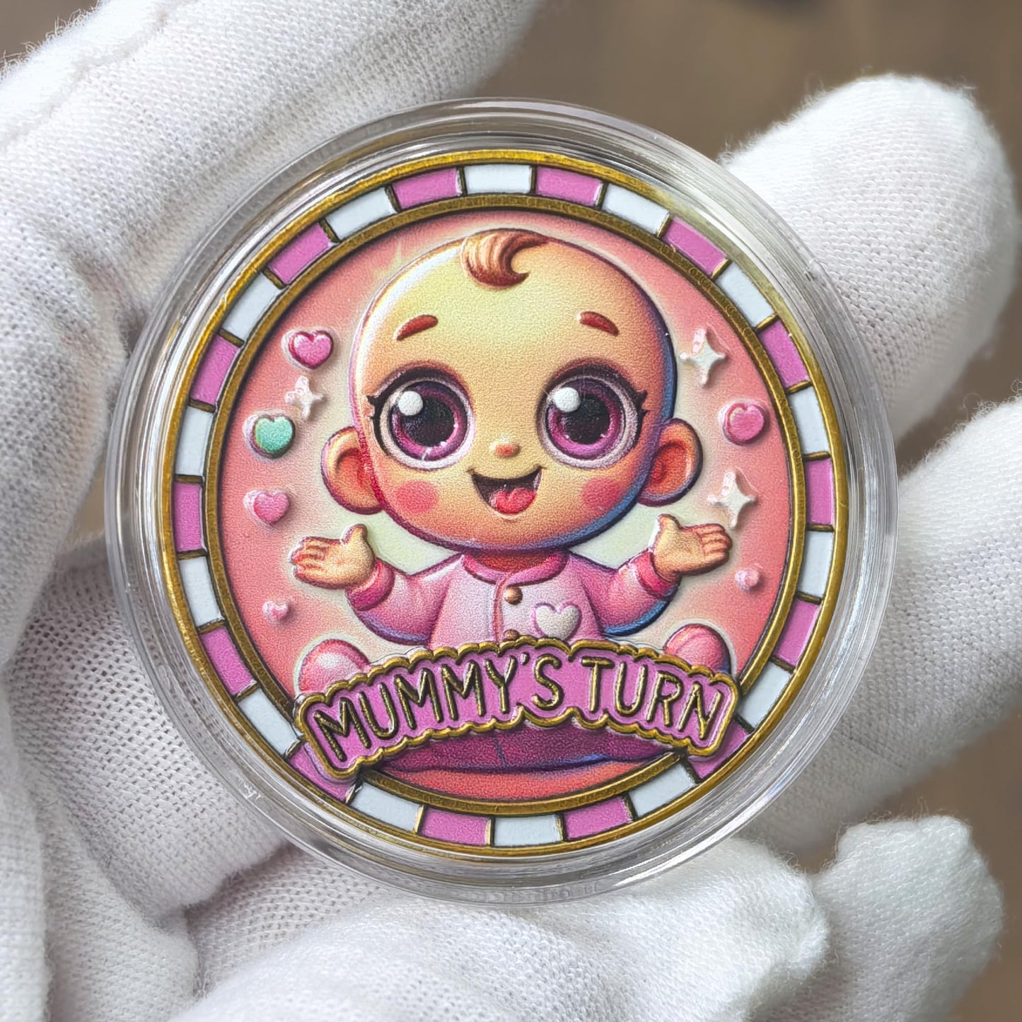New Parent Decision Coin – Cute Baby ‘Daddy’s Turn’ & ‘Mummy’s Turn’ Coins for Baby Care Tasks – Creative Parenting Gift with Transparent Protective Case